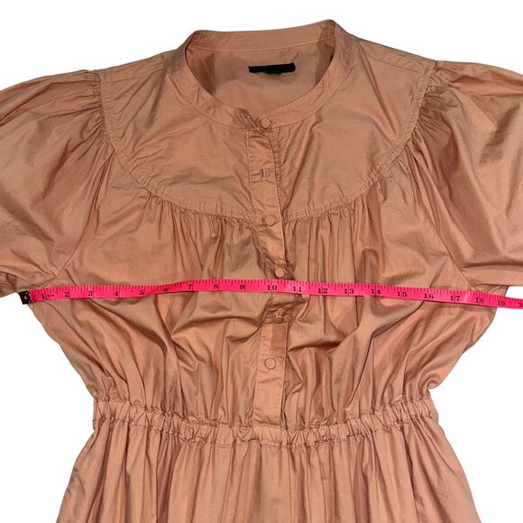 JCrew Puff Sleeve Cotton Poplin Shirtdress in Warm Taupe Size Medium - Picture 9 of 12